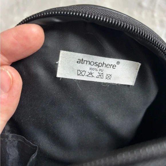 Atmosphere Backpack Black Charcoal Compact Small Faux Leather OS Unisex - Picture 7 of 10